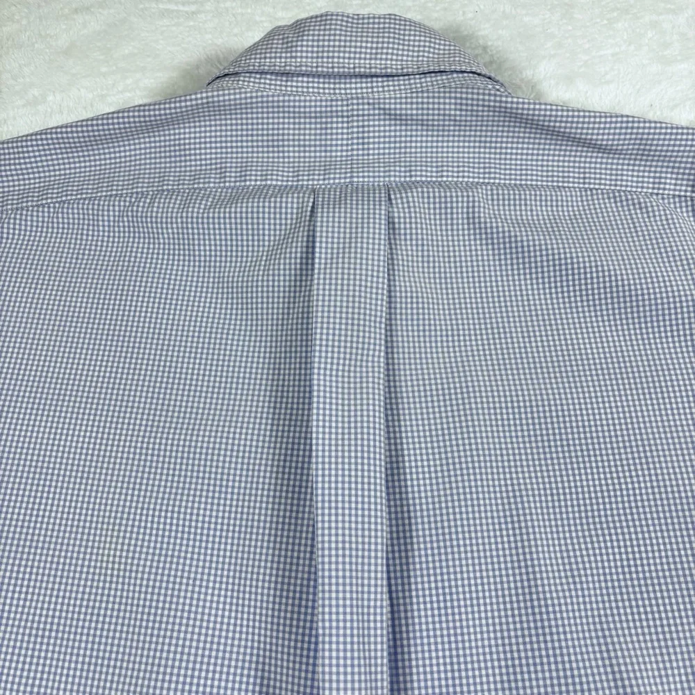 Ralph Lauren Blake Men L Cotton Long Sleeve Yellow Pony Button Up Shirt Blue - Picture 4 of 8